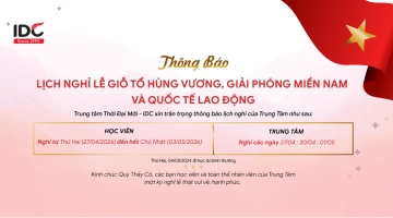 Thông báo lịch nghỉ lễ Giỗ Tổ Hùng Vương, 30/4 và 1/5 năm 2026