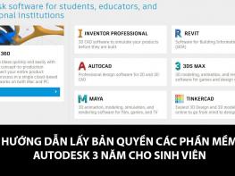 Autodesk cho phép sinh viên sử dụng bản quyền các phần mềm của họ để phục vụ cho mục đích họ tập. Bài viết sau đây sẽ hướng dẫn các bạn cách lấy bản quyền và cài đặt AutoCad bản quyền miễn phí