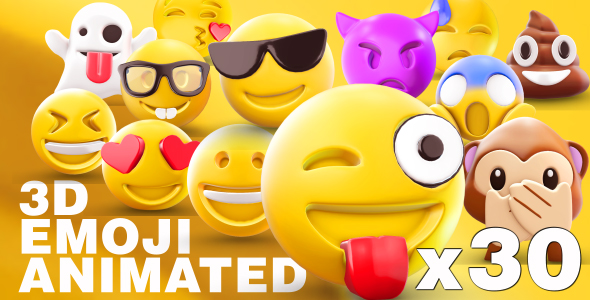 Chia sẻ free bộ Emoji 3D Animated cho After Effects 
